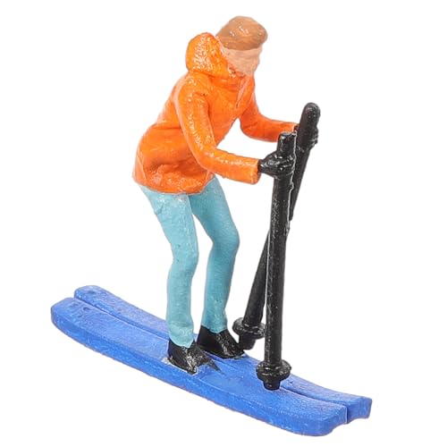 EXCEART Landschaft Skifahren Menschen Modell Mini-Mensch-Modell Winziges Skifahrer-figurenmodell Handgemaltes Menschenmodell -Skifahrer Mini-skifahrerfigur Miniatur-Skifahrer Harz von EXCEART