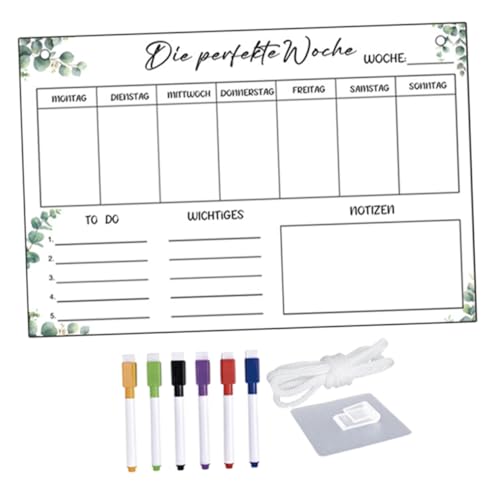 EXCEART Löschbarer Notizblock Whiteboard Kalender Kühlschrankplaner Wöchentliche Trocken Abwischbare Tafel Kühlschrank Wochenplaner Kühlschrankbrett Aus Acryl Plastik Transparent von EXCEART