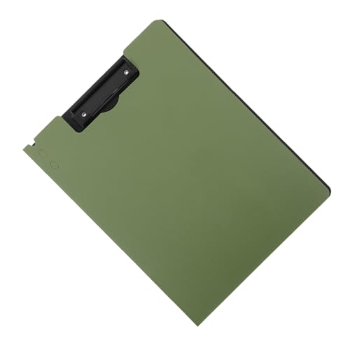 EXCEART Mappe Organisationsregeln Büroorganisator Langlebiger Clipboard aktenordner Dokumentenhalter A4-Klemmbrett aus Kunststoff Clipboard-Ordner -Klemmbrett Edelstahl Olive Green von EXCEART