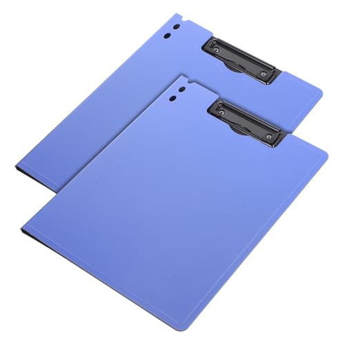 EXCEART Mappe buchstabentafel aktenkoffer Schreibbrett aktenordner folders Planke Schreibtisch-Organizer mit Aktenhalter Clip Klemmbrett mit Speicher Büro-Klemmbretter PP-Kunststoff Blue von EXCEART