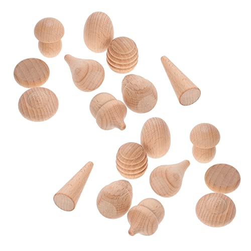 EXCEART Mini Holzpuppe Zeichnen Holzfigur 18Pcs Kreative P?dagogisches Waren Malerei Holz Handwerk DIY Holz Skulptur Holzfiguren Basteln von EXCEART