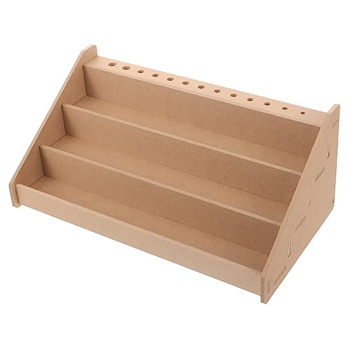 EXCEART Miniaturwerkzeuge Pinselhalter Aus Holz: Schreibtischständer Pinsel-Organizer Tintenflaschenhalter Nagellack-Halterung Für Stifte Farbflaschen Buntstifte Markierungsstifte von EXCEART