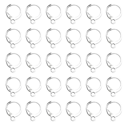 EXCEART Ohrringe aus Sterlingsilber, 100 Stück, Brisur-Ohrhaken, Ohrdraht, Ohrringhaken mit Sprunghaken für Bastelarbeiten, Schmuckherstellung, Ohrring-Designs, Silber, Gold, Dekor EXCEART Ohrringe aus Sterlingsilber, 100 Stück, Brisur-Ohrhaken, Ohrdraht, Ohrringhaken mit Sprunghaken für Bastelarbeiten, Schmuckherstellung, Ohrring-Designs, Silber, Gold, Dekor von EXCEART