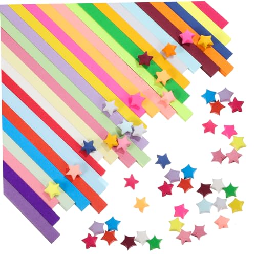 EXCEART Origami Papierstreifen 27 Farben Bunte Faltpapiere Für DIY Bastelprojekte Und Kreative Handarbeiten Ideal Für Origami Sterne Und Glücksstern Falten von EXCEART