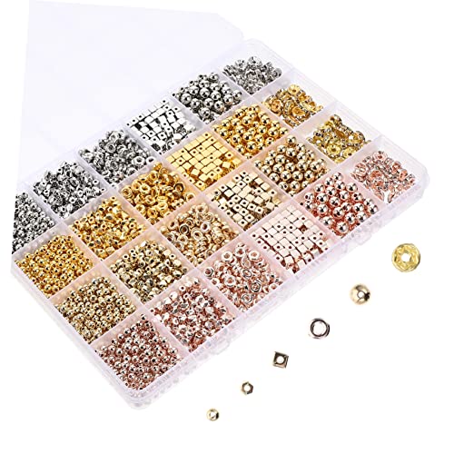 EXCEART Perlen Set Für Schmuckgestaltung 1 Set Spacer Beads DIY Zubehör Für Armbänder Halsketten Und Ohrringe Bunte Glasperlen Zum Auffädeln Ideales Bastelset Für Kreative Projekte von EXCEART