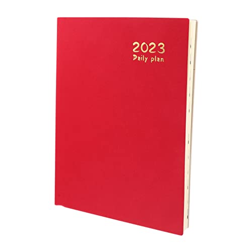 EXCEART Planheft 2023 Agenda-notizblock 2023 Notizblock Für Zeitplan 2022 Tagesplanungskalender Wöchentlicher Zeitplanblock Pläne Notizbuch Büroplan-notizblock Agenda Notizblock Rot Papier von EXCEART