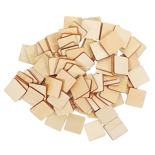 EXCEART Quadratische Holzplatten Aus Naturholz Für DIY Bastelprojekte Unbehandelte Holzplättchen Für Kreative Holzhandwerke 30mm Holzchips Im Set von EXCEART