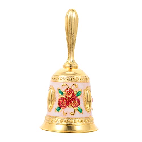 EXCEART Rosen glocken Rhythmus-Handglocken Tischklingel Haustier-Handglocke Retro-Handglocke wedding bells tischglocke Mahlzeitglocke Restaurant-Service-Glocke Zinklegierung Golden von EXCEART