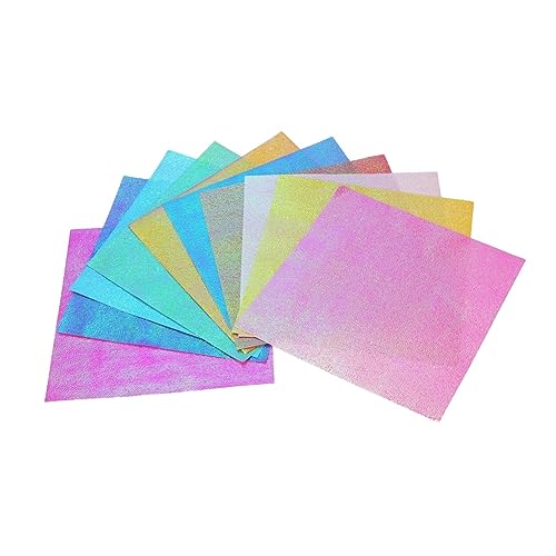 EXCEART Schillerndes Buntes Faltpapier Für DIY Bastelarbeiten Origami Und Kreative Handarbeiten 10 Farben Quadratisches Bastelpapier von EXCEART