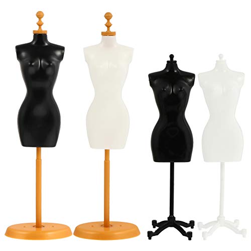 EXCEART Schneiderpuppe Weibliche Puppenkleid Form Schneiderbüste Damenbüste Schaufensterpuppe Puppenkleid Displayhalter Mannequin Modell Puppenständer für DIY Puppenhaus Deko 4 Stück Misch Stil von EXCEART