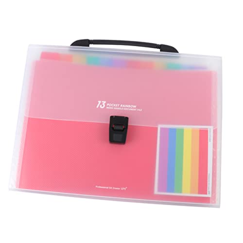 EXCEART Schüler Zubehör Dokumentenordner Ordnertasche Ordner Tasche Ordner Aktenordner Erweiterbare Ordner Schlüsselanhänger-beutel Mehrschichtiger Ordner Tragbarer Dateiordner Colorful von EXCEART