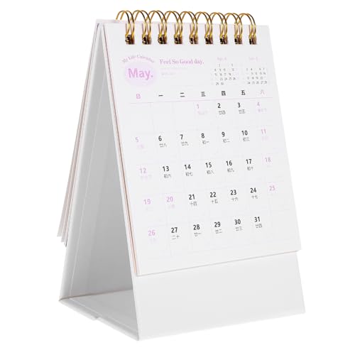 EXCEART Tischkalender Kalenderplaner für die Arbeitsplatte Schreibtisch-Organizer lustiger kalender bürodeko büro dekoration staffelei Stehender Kalender Desktop-Kalender Papier Violett von EXCEART