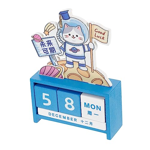 EXCEART Tischkalender Mit Katzenbausteinen Memo Büro Notizblöcke Whiteboard Japanisches Digital Notizen Registerkarten Jahresplaner Kalender Täglicher Tischkalender Papier Heim Holz von EXCEART