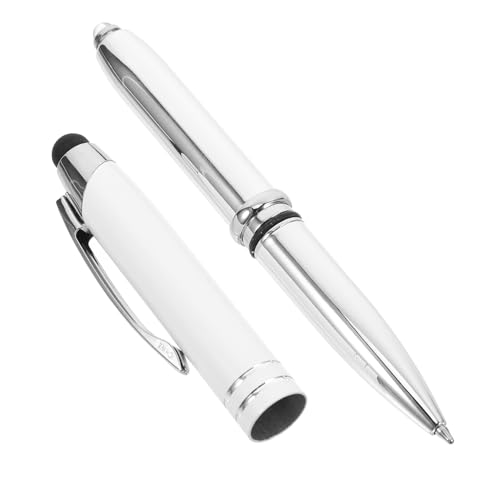 EXCEART Touch-Kugelschreiber LED-Kugelschreiber Kugelschreiber mit Stylus-Spitze LED-Licht-Stylus Kugelschreiber mit Touch-Funktion Schreibgerät kapazitiver Eingabestift Metall Weiß von EXCEART