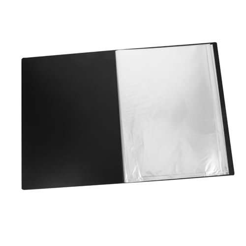 EXCEART Transparente Informationsbroschüre Aufbewahrungsbuch Aus Papier Portfolioordner Mit Kunststoffhüllen Kunststoff-portfolio Plastikumschläge Aktenordner Aus Papier Black Pp von EXCEART