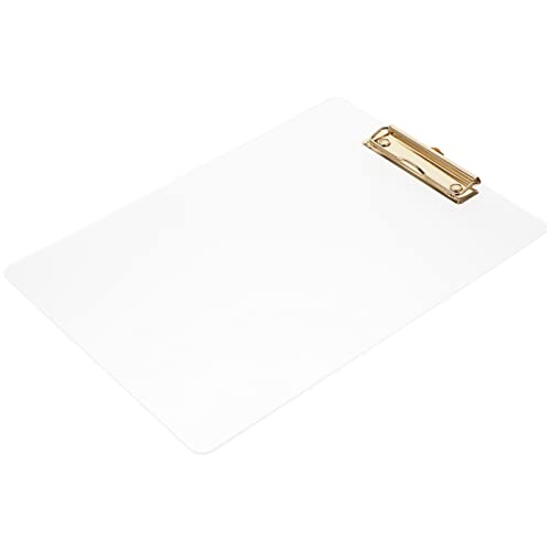 EXCEART Transparenter Boardclip Bretter Klemmbrett A4 Planke Speicher-zwischenablage Support Board A4-klemmbrett-papierhalter Büro-klemmbrett Menü Zwischenablage Clips Tafel Metall Golden von EXCEART