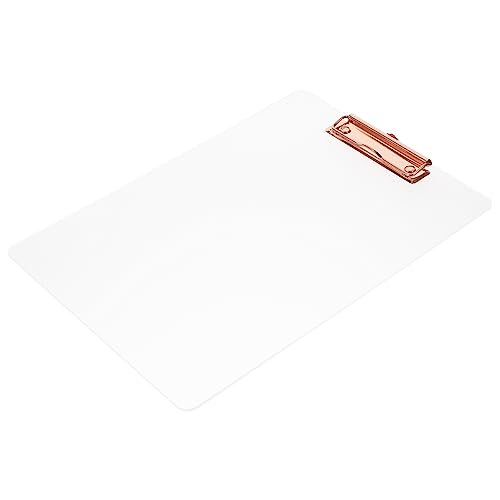 EXCEART Transparenter Boardclip Planke Büro-Klemmbrett Klemmbretter Papierhalterbrett Clips schreibmappen schreibbrett Multifunktions-Klemmbrett Schreibhilfe Klemmbrett Acryl Rose Gold von EXCEART