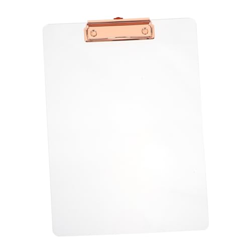 EXCEART Transparenter Ordner Speicher-zwischenablage Bretter -zwischenablage Kleines Klemmbrett Zwischenablagen Masse Planke Klemmbrett Mit Speicher Papierhalterbrett Eisen Rose Gold von EXCEART