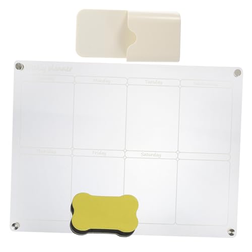 EXCEART Transparenter Wochenplaner Planertafel Whiteboard Für Kühlschrank Wöchentliche Whiteboard-trockenlöschung Trocken Abwischbarer Planer Planke Trocken Abwischbarer Radiergummi Acryl von EXCEART