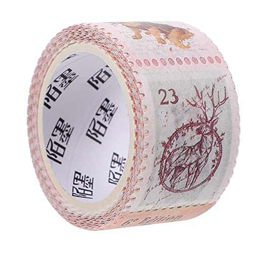 EXCEART Washi Tape Briefmarken Aufkleber Wald Stil Retro Papier Bänder DIY Handwerk Dekoratives Klebeband Geschenkverpackung Bilderrahmen Scrapbook Tagebuch Notizbuch Dekoration von EXCEART