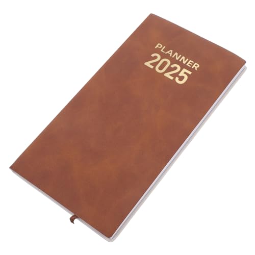 EXCEART Zeitmanagement-Kalender täglicher Notizblock Tagesplaner-Notizbuch Monatsplaner tagesplanung Zeitplaner Notizbuch Zeitplan-Notizbuch verschleißfestes Notizbuch Kunstleder Brown von EXCEART