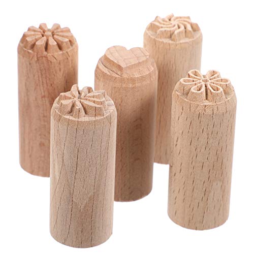 Töpferwerkzeug aus Holz, Blumenmotiv, rund, für Scrapbooking, Druckzubehör, Tonalbum, 2 cm, 5 Stück von EXCEART