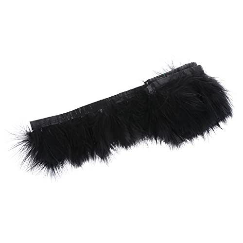 Handwerk Federbesatz Türkei Feder Fringe Trim Weichen Flauschigen Feder Natürlichen Flauschigen Federn Trimmen für Weihnachten DIY Nähen Kleidung Schal Zubehör Schwarz Federkleid- Trim. von EXCEART