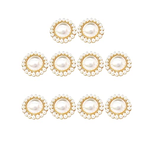 Knöpfe 30mm Knöpfe 30mm 10 Kunstperlen- Strass- Knopfverzierungen Kristallkn? zum Tuften von Kn?pfen Blumenkn? Knöpfe Creme Mit Perle Pearl Buttons von EXCEART