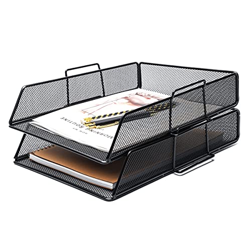 EXERZ Briefablagen 2tlg/ Papiersortierer/Schreibtisch multifunktionaler Organiser/Dateihalter für Büro, Schule, Studie, 2-In-1-Schublade, Raumwunder von EXERZ