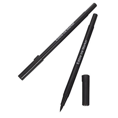 EXHUMKY 2St Backstift Einfügen Kuchenstift Markierungen in Lebensmittelqualität Farbmarker schreibkladde schokoladenstifte Markierungsstift mit essbarer Tinte backtinte Stift Plastik Black von EXHUMKY