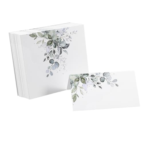 EXHUMKY 50 Stück Aquarell-tischkarte Für Die Hochzeit Kartentisch Hochzeitszeichen Tischkarten Namenskarten Für Den Hochzeitstisch Hochzeitstischdekoration Sitzplatzkarte Sitzkarten Papier von EXHUMKY