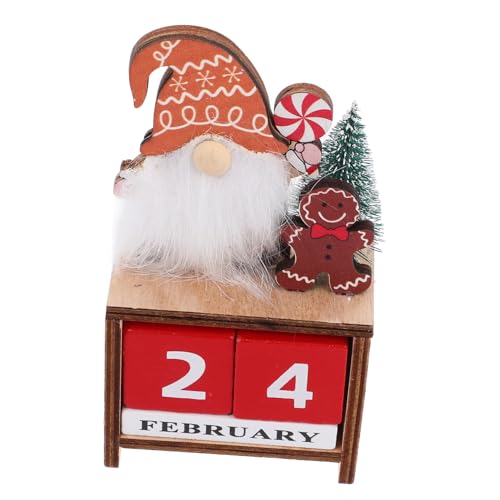 EXHUMKY Weihnachtskalender Ornamente Home Kalender Holz Desktop Kalender Countdown Kalender Festliche Feiertagsblöcke Kalender Weihnachtsblöcke Kalender Home Desktop Kalender von EXHUMKY