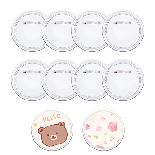 10 Stück Buttons Anstecker Selber Machen,58mm Transparente DIY Ansteckbuttons,Acryl Button Abzeichen,Buttons zum Selbstgestalten Ohne Maschine,Kinder Buttons mit Anstecknadel für Fotos,Bilder,Kleidung von EXIN DECHEN