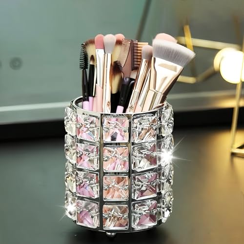 EXIN DECHEN Make-up Pinsel Aufbewahrung aus Kristall, Schmink Aufbewahrung Pinselhalter, Stiftbehälter Bürstenhalter, für Schminkpinsel, Kosmetik Organizer Desktop-Dekoration von EXIN DECHEN