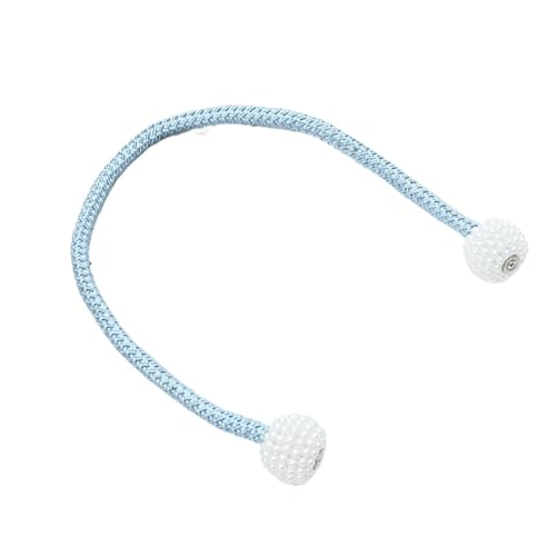 EXKURPOO Raffhalter 2 Stück Magnete Vorhänge Schellen Vorhanghalter Bommel Raffhalter Magnetische Clips Hängende Bälle Krawatte Zurück Home Decora Zubehör(Light Blue) von EXKURPOO