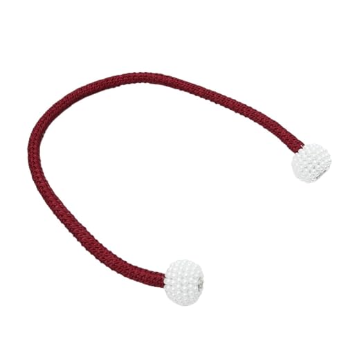 EXKURPOO Raffhalter 2 Stück Magnete Vorhänge Schellen Vorhanghalter Bommel Raffhalter Magnetische Clips Hängende Bälle Krawatte Zurück Home Decora Zubehör(Wine red) von EXKURPOO