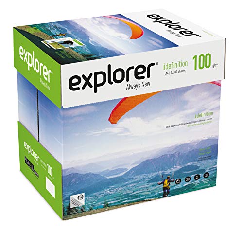 EXPLORER - weißes Mehrzweckpapier für Drucker - A4 100 g - 5 Packungen - 2500 Blatt von EXPLORER