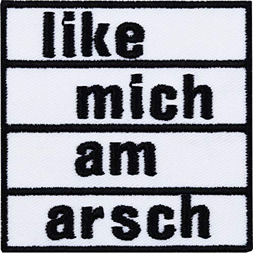 Aufnäher "LIKE MICH AM ARSCH" Aufbügler Influencer Business lustig l Jeans Flicken zum annähen/aufbügeln | Bügelbild Sticker Applikation für alle Stoffe | 60x60mm von EXPRESS-STICKEREI