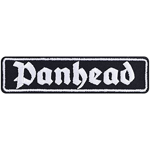 Chopper Aufnäher PANHEAD Aufbügler Patch Biker Bügelbilder Motorradfahrer Geschenk | Applikation für Jacke/Weste/Jeans/Boots/Motorradkoffer | 100x25mm von EXPRESS-STICKEREI