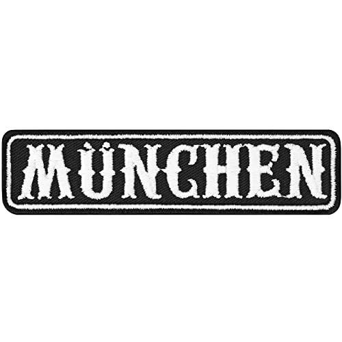 Biker MÜNCHEN Aufnäher Deutschland Motorrad Club Rankpatch | Bayern Applikation zum annähen/aufbügeln | München Motorcycle MC Abzeichen Aufbügler Namensschild | 100x25mm von EXPRESS-STICKEREI