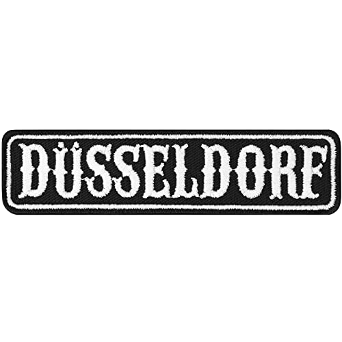 DÜSSELDORF Biker Aufnäher Deutschland Motorrad Club Rankpatch | Applikation zum annähen/aufbügeln |Duisburg Motorcycle MC Abzeichen Aufbügler Stadtname | 100x25mm von EXPRESS-STICKEREI