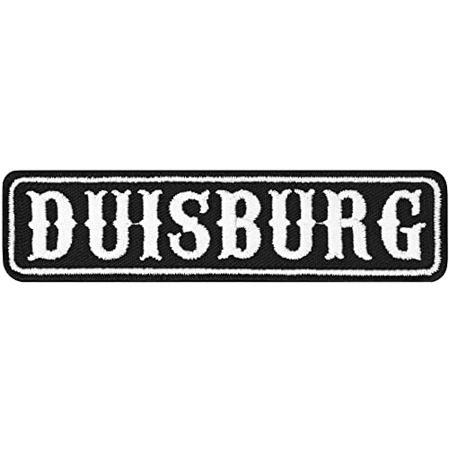 DUISBURG Biker Aufnäher Deutschland Motorrad Club Rankpatch | Applikation zum annähen/aufbügeln |Duisburg Motorcycle MC Abzeichen Aufbügler Namensschild | 100x25mm von EXPRESS-STICKEREI