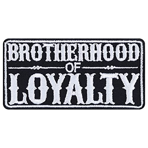 Heavy Metal Patch "Brotherhood of Loyalty" AufnäherAufbügler Biker Bügelbilder Bruderschaft Sticker Geschenk Motorrad Applikation für Jacke/Weste/Jeans | 90x45mm von EXPRESS-STICKEREI