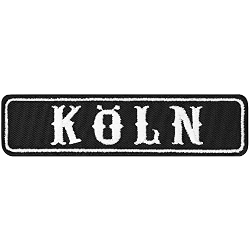 KÖLN Biker Aufnäher Deutschland Motorrad Club Rankpatch | Applikation zum annähen/aufbügeln |Cologne Motorcycle MC Abzeichen Aufbügler Namensschild | 100x25mm von EXPRESS-STICKEREI