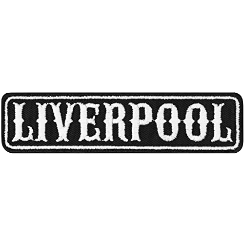 LIVERPOOL Biker Patch Kutten Aufnäher Stadt Liverpool | Biker Aufbügler UK England MC Motorcycle club Rankpatch | Abzeichen Motorbike Sticker United Kingdom |100x25mm von EXPRESS-STICKEREI