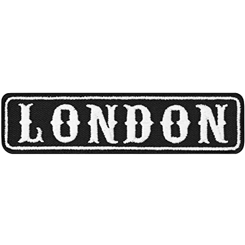 LONDON Biker Patch Kutten Aufnäher Stadt London | Biker Namensschild UK England MC Motorcycle club Rankpatch Aufbügler | Abzeichen Motorbike Sticker United Kingdom |100x25mm von EXPRESS-STICKEREI