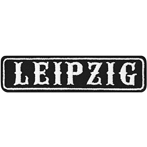 Leipzig Biker Aufnäher Deutschland Motorrad Club Rankpatch | Applikation zum annähen/aufbügeln | Leipzig Motorcycle MC Abzeichen Aufbügler Namensschild | 100x25mm von EXPRESS-STICKEREI