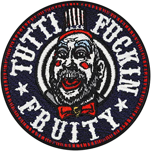 Lustiger Aufnäher/Aufbügler Tutti fruity Patch "Tutti f*cking fruity" Sticker zum annähen/aufbügeln | Captain Spauldin Applikation Geschenk Badge für alle Stoffe | 75x75mm von EXPRESS-STICKEREI