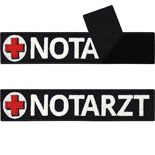 Notarzt Militär Patches Klett Tactical Morale Patches mit Klett | Klett Patch Military hook and loop Patch, Klett Patch Militär Patch mit Klettverschluss | 125x25mm von EXPRESS-STICKEREI