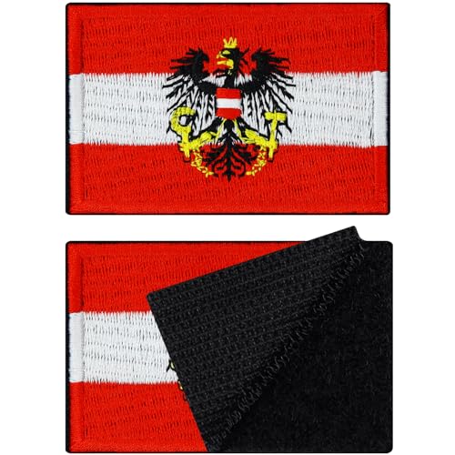 Österreich Patches Klett | Klett Patch Austria hook and loop Patch Velkro, Klett Patch Österreich, Militär Patch mit Klettverschluss Tactical Morale Patches mit Klett | 40x60mm von EXPRESS-STICKEREI